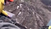 Russian T-90 tank stuck and sunk in the mud while trying to gover