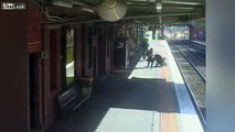 CCTV captures the moment when a toddler in pram plunge onto Melbourne train tracks