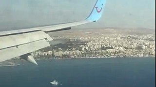 TuiFly Boeing 767 from Helsinki landing at Larnaca Airport (Cyprus)