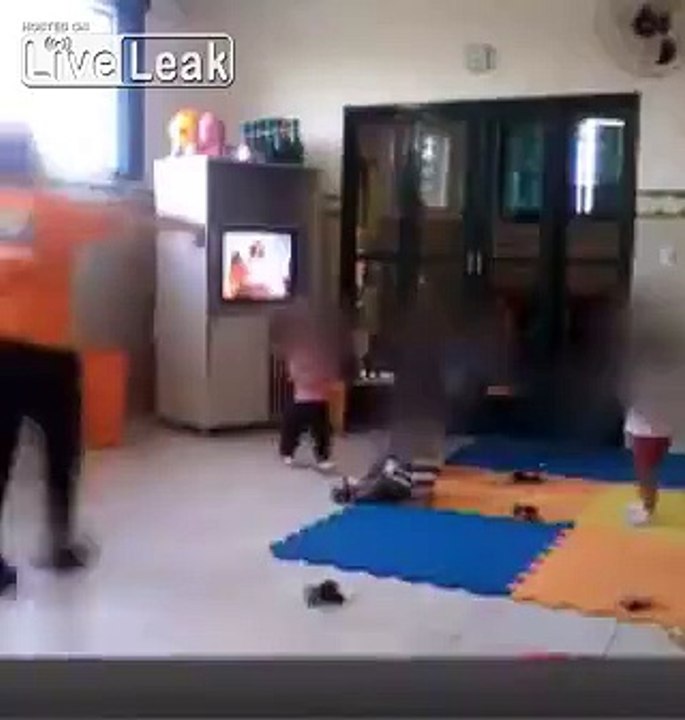 Kindergarten teacher beating children