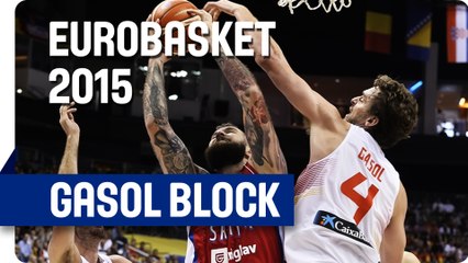 Gasol Denies Raduljica at the Rim! - EuroBasket 2015