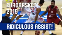 Fernandez's Crazy Between-the-Legs Bounce Pass - EuroBasket 2015