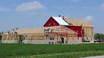 Amish Community Spirit Shines Through in Unique Barn Raising Footage