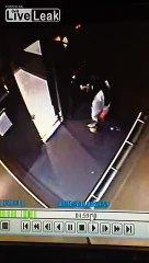 Woman urinates in an elevator