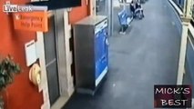 CCTV Footage Of Woman Jumping From Platform Onto Moving Freight Train, Falls Under And Survives