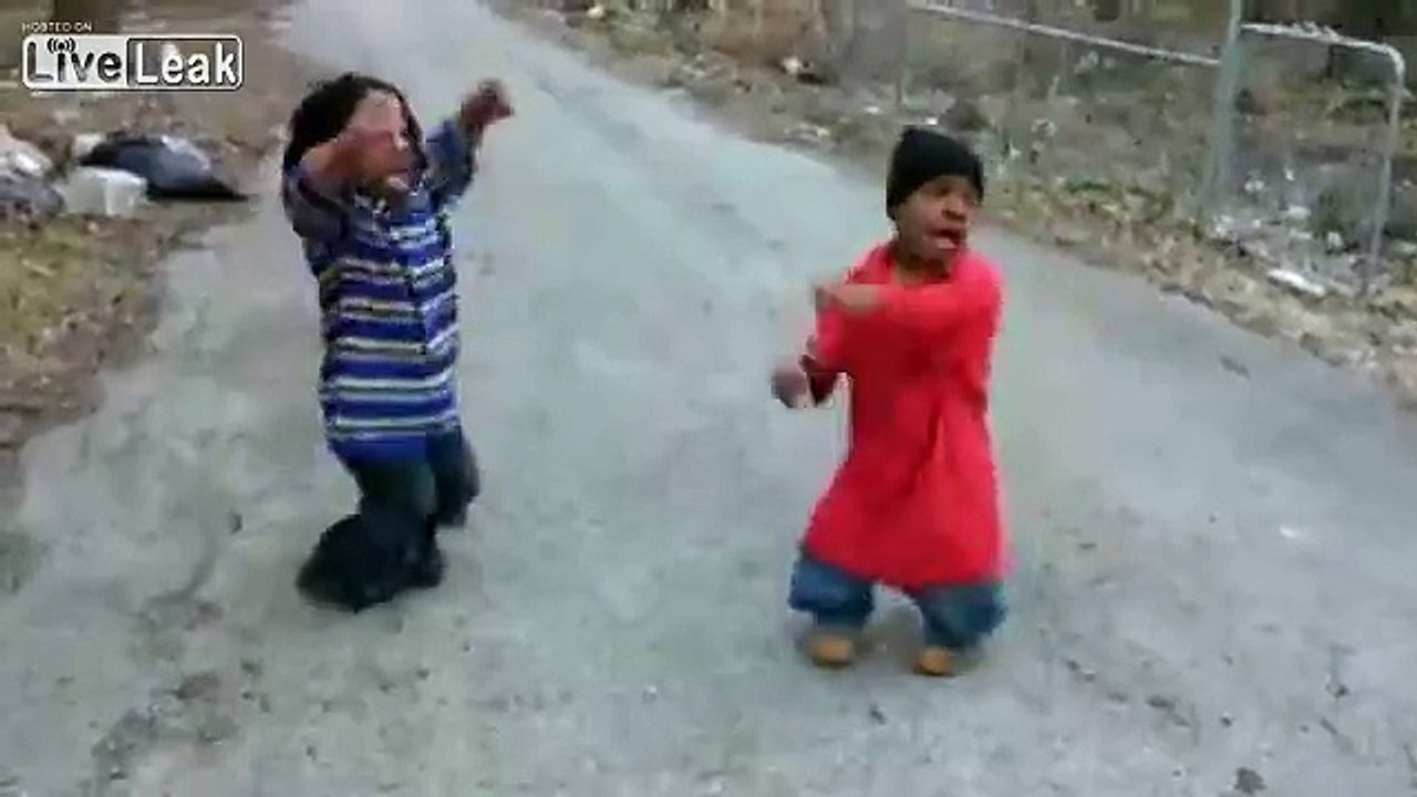 Two BLACK MIDGETS practice for a dance contest = better than a white boy