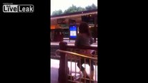 Girls Fall Off Train Station Platform During Fight!