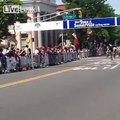 Cyclist Wins Race By Crashes Across Finish Line