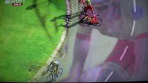 two cyclists fist fight in the middle of the portuguese tour