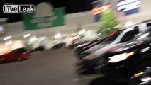 motorcycle wheelie turns close call with car