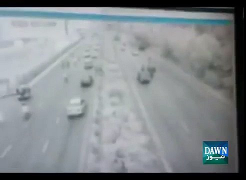 CCTV footage of firing on Wasim Akram's car in Karachi