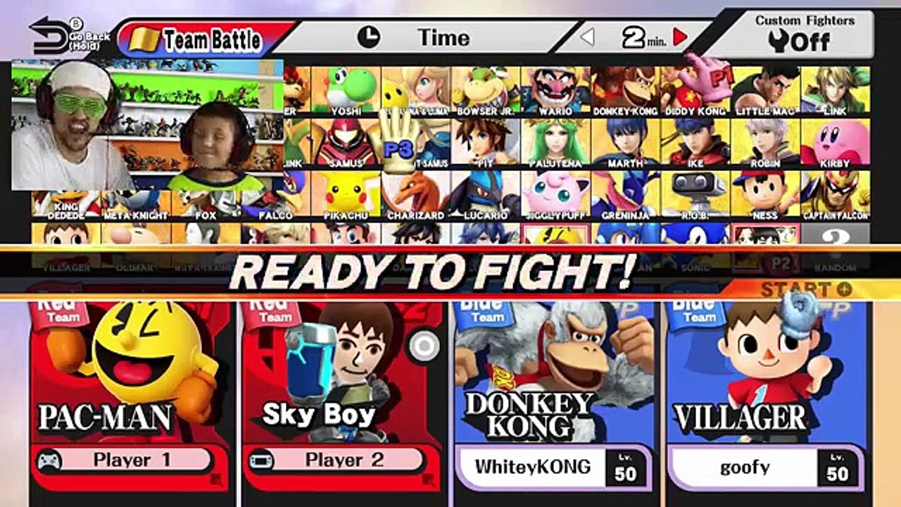 Dad & Son vs. Level 50 BOSS Amiibo !! Duck Hunt + Mr. Game & Watch (Super Smash Bros Wii U Part 7)