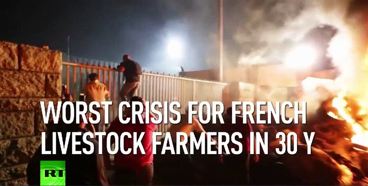 French farmers block highways, burn tires over low prices [Full Episode]