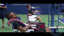 Nick kyrgios Sleep during his match vs Andy Murray Us Open 2015