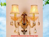 Vintage Gold 2 lights Crystal Industrial Pendant Lamp House Kitchen Bar Wall Lights