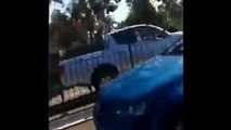 Terrifying Moment NSW Driver Rams Another Car into Pole