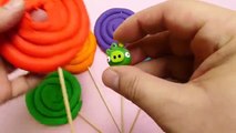 Play Doh Surprise Eggs opening Peppa Pig Cars Frozen Disney lollipops Toys