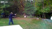 man almost kills himself shooting gun for the first time