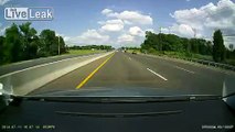 Kid throws a quarter at windshield of a car going 50mph