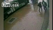 Hatchet-Wielding Man Attacks NYPD Cops - CCTV Footage