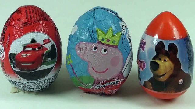 Oua Kinder cu surprize si jucarii in Romana, Masa i Medved, Peppa Pig, Cars 2