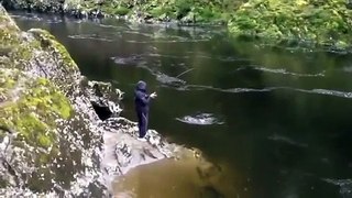 Pesca en río de chiloe
