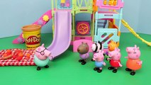 Peppa Pig Play Doh Picnic, Park, Potato Sack Racing on Lightning McQueen Mater DisneyCarToys