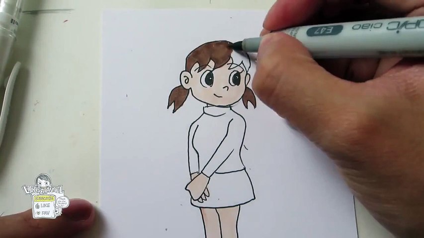 How to draw Shizuka from Doraemon 静ちゃん - video Dailymotion