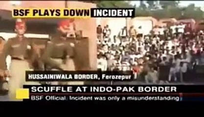 Soldiers Fighting at Wagah Border