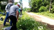 Rally Spectators Help Rally Driver