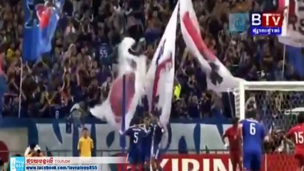 香川真司のゴール - 日本3 - 0とカンボジア （アジアワールドカップ予選2015）