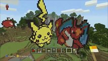 Minecraft - Xbox 360 - Pokemon- Charizard And Pikachu Pixel Art - Part 1