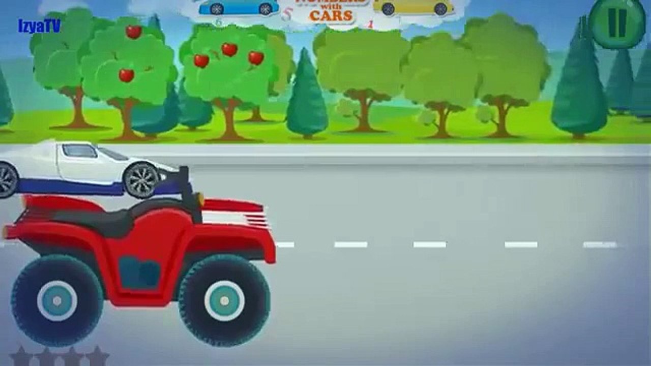 Monster truck for kids : Blue machine for children : Cartoon about a race car : White race car