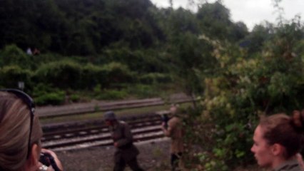 Lumbres le 05 septembre 2015, spectacle "L'attaque du train allemand"