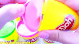 Play Doh BUBBLE GUPPIES SURPRISE EGGS Stacking Cups Pocoyo Disney Frozen HelloKitty Kinder PlayDoug