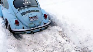 Dropped VW Bug suck in the snow...again