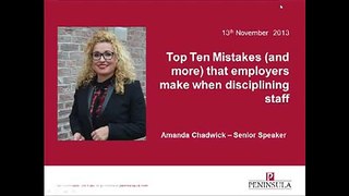 Top 10 mistakes employers make at a disciplinary