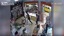 Thugs with knives smash cell phone store