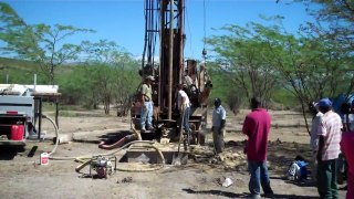 Drilling well in Fond Parisien settlement, Haiti