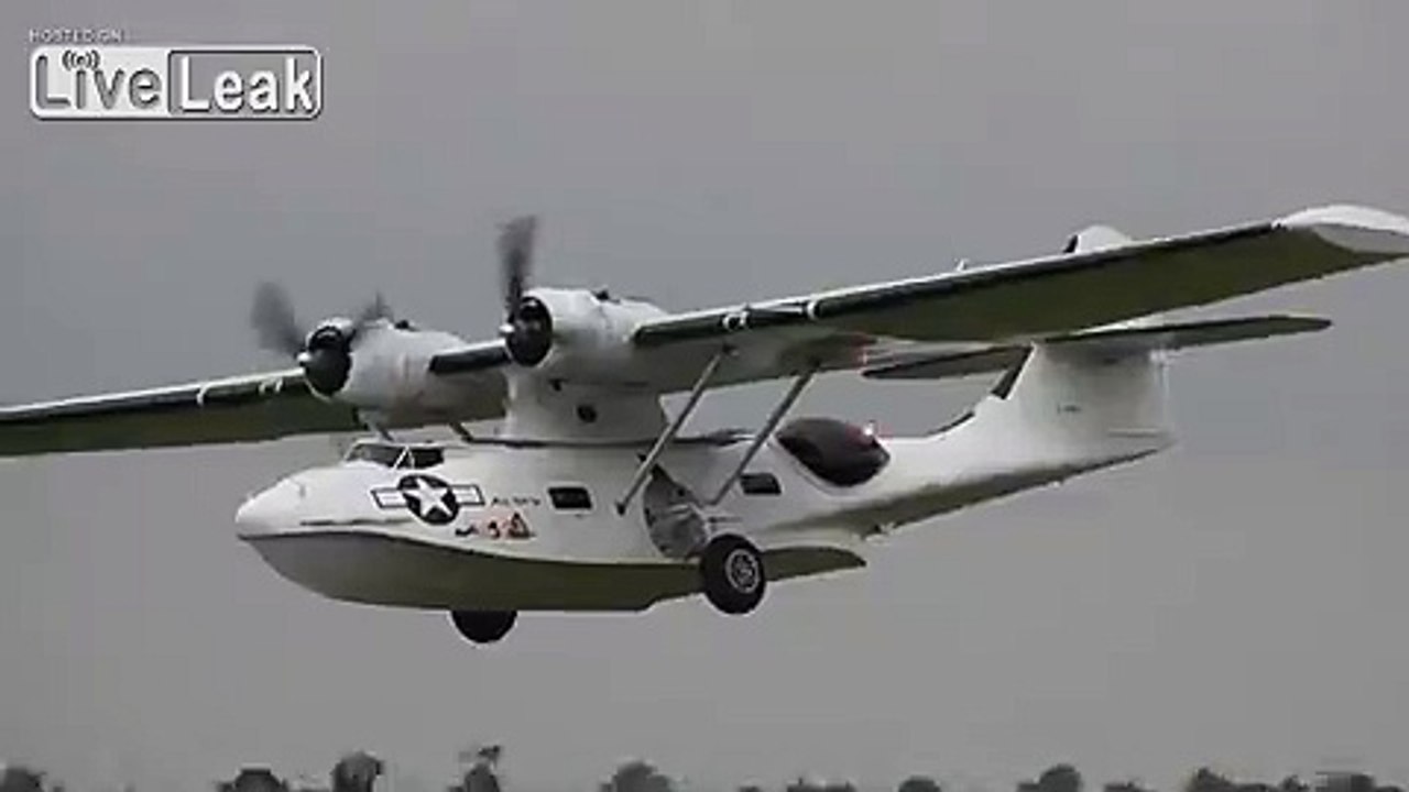 PBY Catalina flying boat display at Duxford.