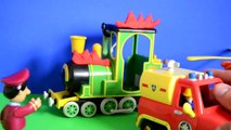 Fireman Sam Episode Greendale Train Fire Peppa pig Fire Engine Play doh Full Story