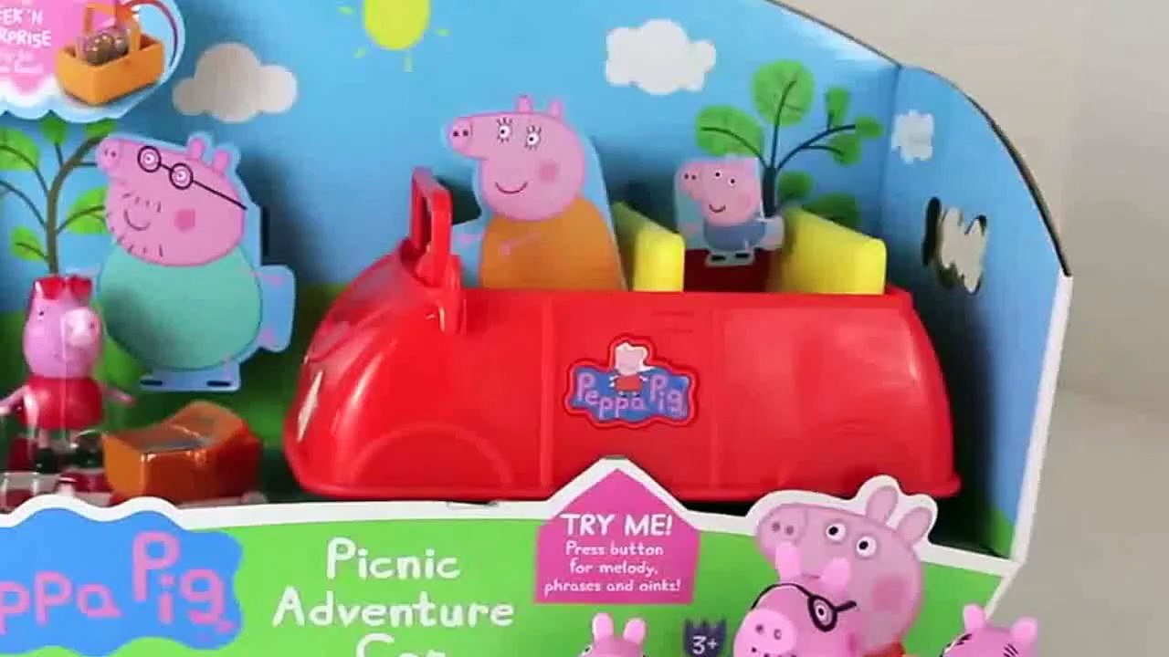 Peppa Pig Play Doh Picnic Adventure Car Play Dough Sandwich Lunch Mummy Pig DisneyCarToys