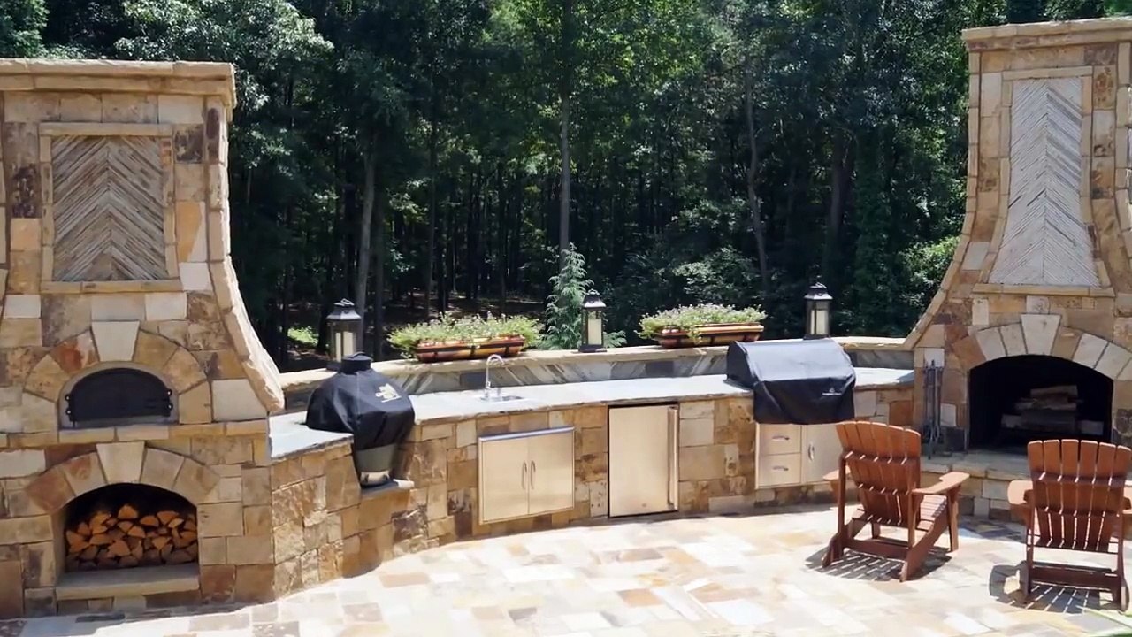Time Lapse Outdoor Fireplace, Kitchen, Pizza Oven Part I