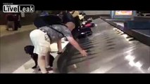 Blind dude finds his bag in airport, kudos.