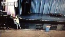 Drunk chick falls off stage