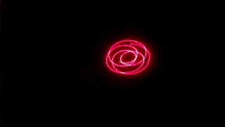 Laser Spirograph light show, red, homemade, all possible shapes and patterns mine can make, DJ lazer