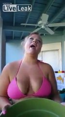 Big girl doing Ice Bucket Challenge for ALS