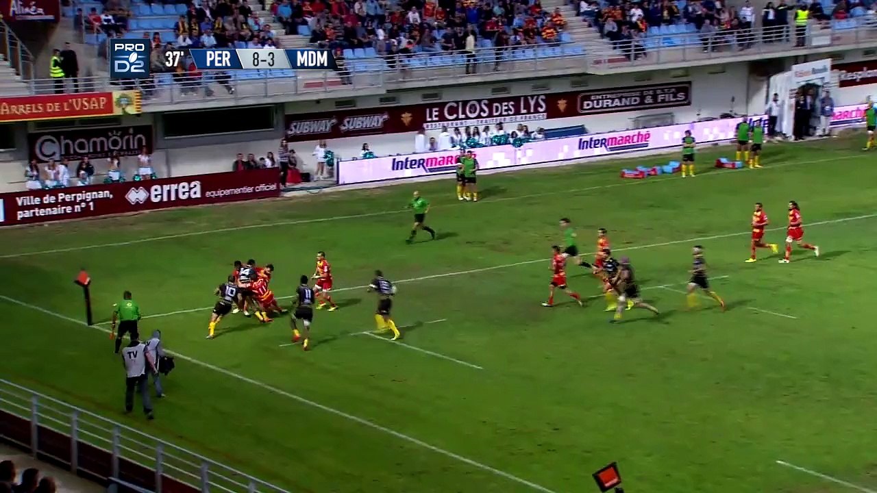 PRO D2 - Résumé Perpignan - Mont-de-Marsan : 14-9 - J3 - Saison 2015/2016