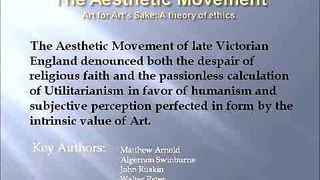 The Aesthetic Movement, Victorian England