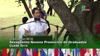 Graduación ZAMORANO 2014 / Discurso del Representante de la Clase